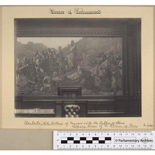 "Moses bringing down the Tables of the Law to the Israelites" by J R Herbert, Moses Room