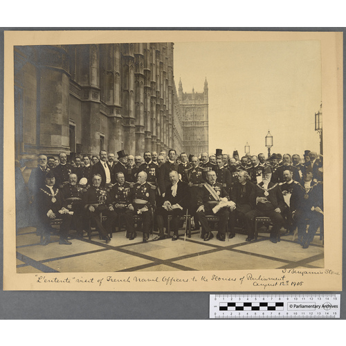 "L'entente" (Entente Cordiale) party of distinguished French visitors to the Houses of Parliament