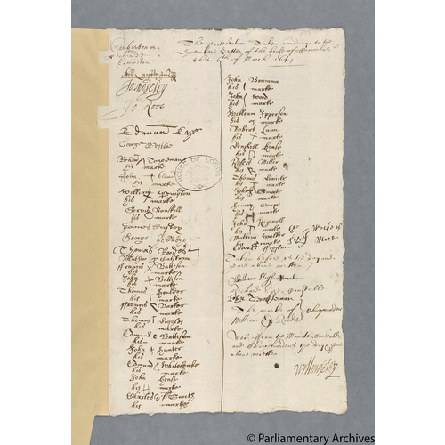 Protestation Return: Nottinghamshire: Bassetlaw Wapentake ? Edwinston [Edwinstowe] cum Membris