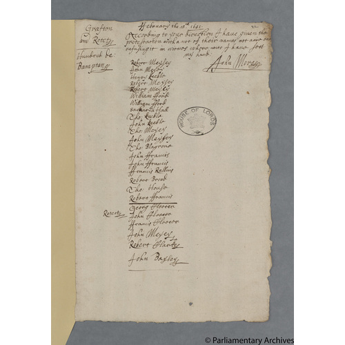 Protestation Return: Oxford: Bampton Hundred: Grafton and Rotcot [Radcutt]