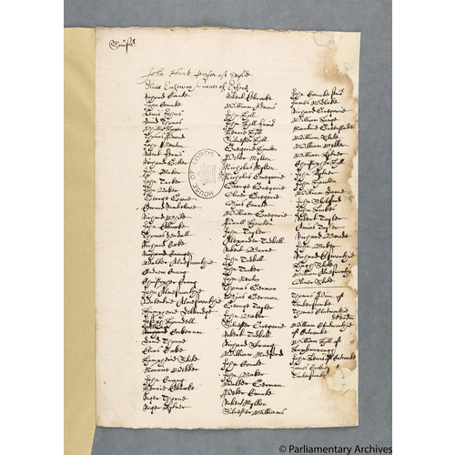 Protestation Return: Somerset: Carhampton Hundred: Exford