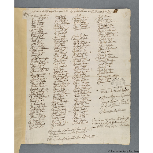 Protestation Return: Stafford: Offlow (North Division) Hundred ? Rolleston [Rolleston-on-Dove] and Annesley