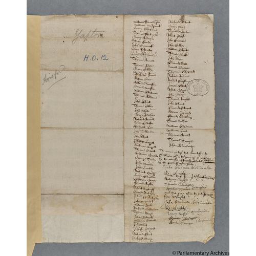 Protestation Return: Sussex: Arundel Rape: Avisford Hundred ? Yapton
