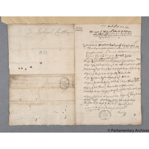 Protestation Return: Cornwall: Powder Hundred: St Michael Carthayes