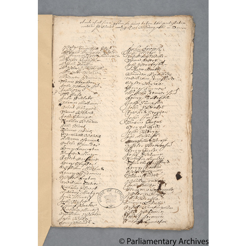 Protestation Return: Devon: Hayridge Hundred: Bradninch
