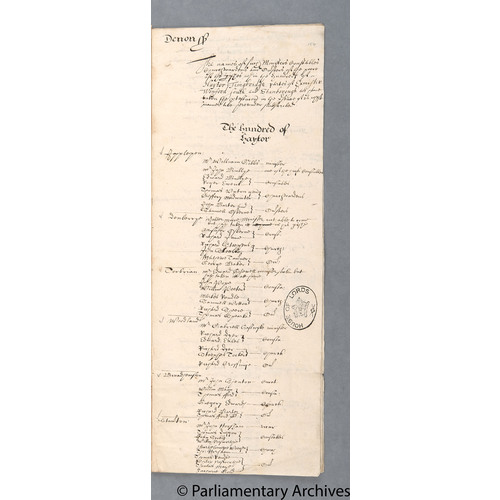 Protestation Return: Devon: Haytor, Teignbridge, And Parts Of Exminster, South Wonford, And Stanborough Hundreds: Returns of Officials