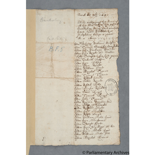Protestation Return: Devon: Shirwell Hundred: Countisbury