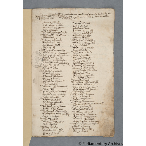 Protestation Return: Devon: Shirwell Hundred: High Bray
