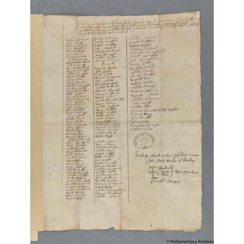 Protestation Return: Lincoln: Kesteven, Parts Of: Aveland Wapentake: Horbling