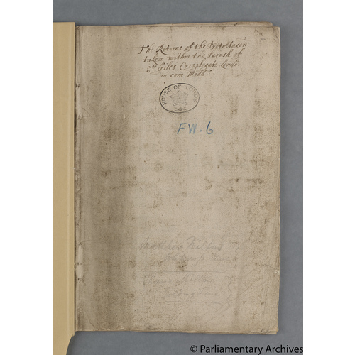 Protestation Return: Middlesex: Ossulston Division: St Giles, Cripplegate