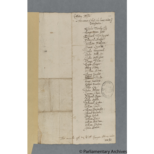 Protestation Return: Middlesex: Spelthorne Hundred: Littleton