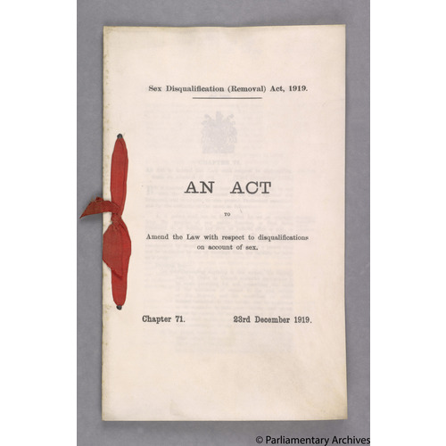 Sex Disqualification (Removal) Act, c. 71