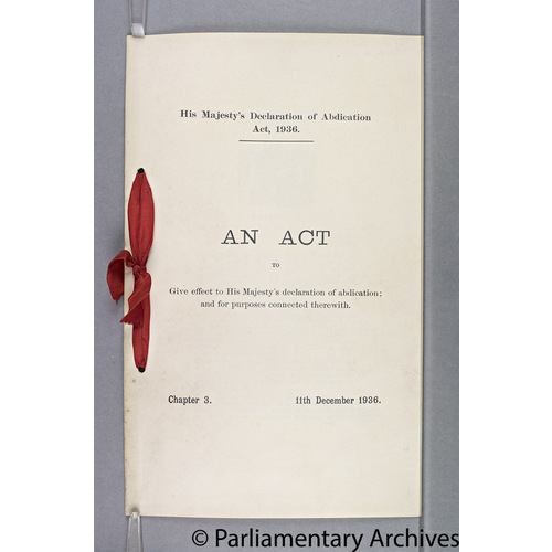 His Majesty's Declaration of Abdication Act, c. 3